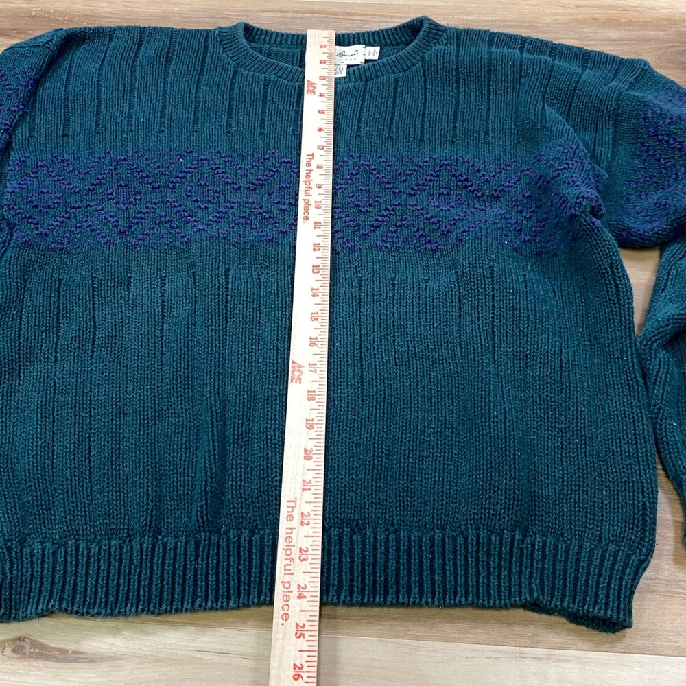 Eddie Bauer Sweater Mens L Vintage Heritage 100% Cotton Knit Green USA Made - Picture 5 of 7